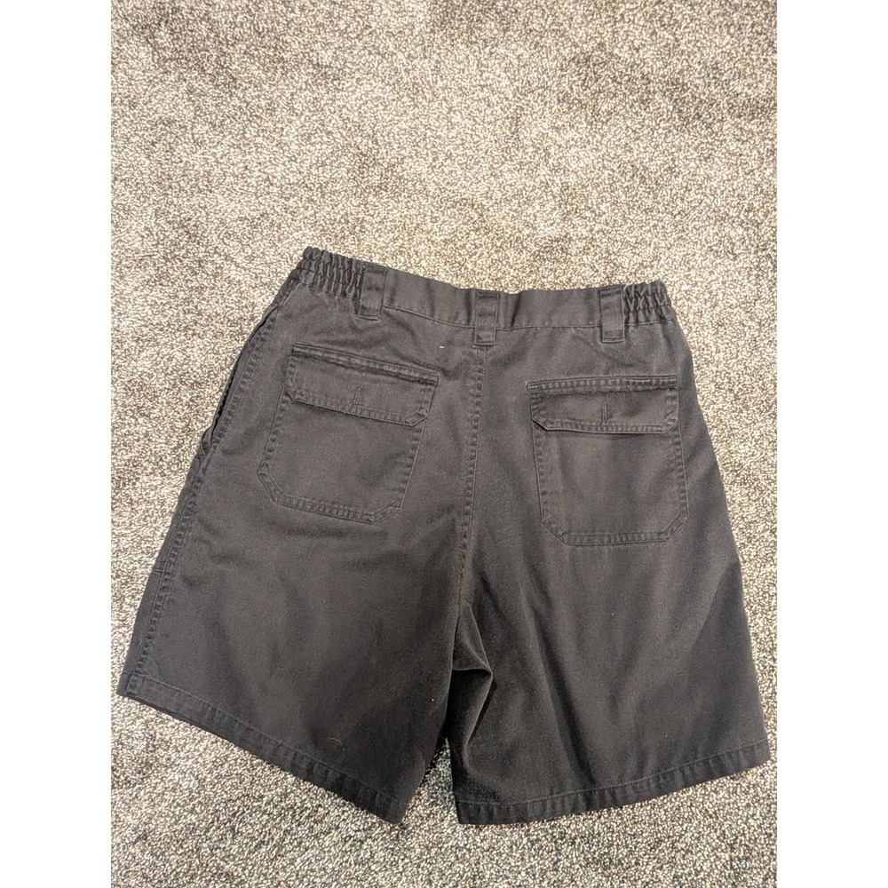 Haband Mens Black Cargo Shorts Size 30 Elastic Waist D-Ring Utility Twill - Picture 2 of 9